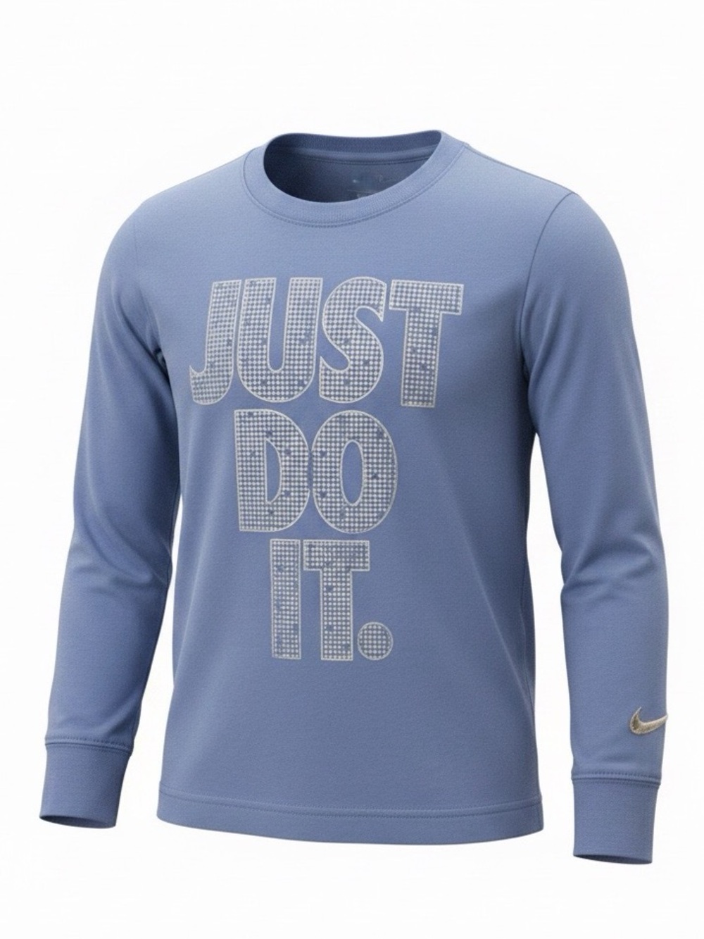Nike Sky Blue Long Sleeve Tee with silver accents